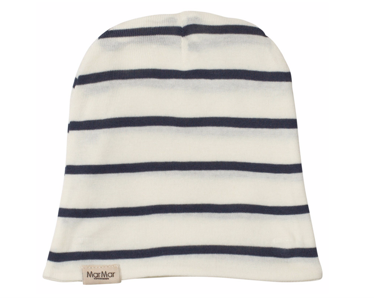 beanie modal plain stripes gentle white/blue
