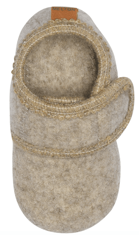 Melton ulltøffel beige melange