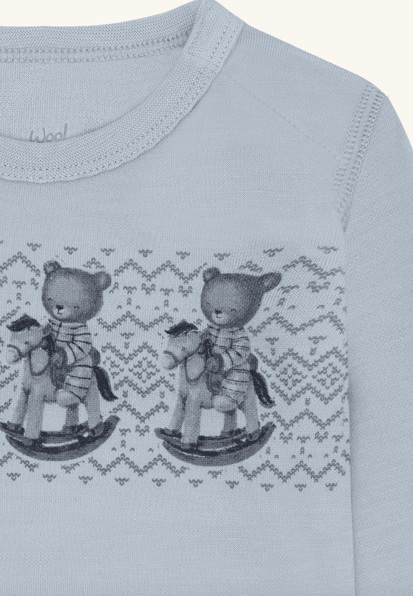 Hust and Claire Body ull/bambus Baloo Teddy baby blue