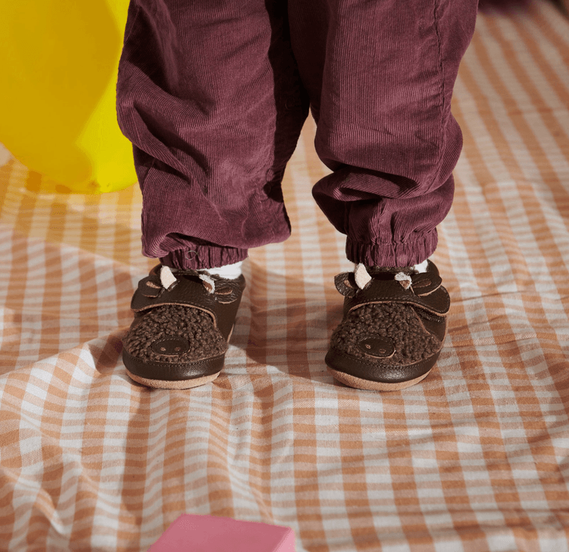 Melton Buffalo Skintøffel Dark Brown
