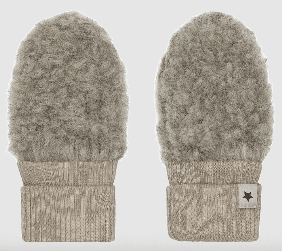 Huttelihut Votter Teddy ull camel melange