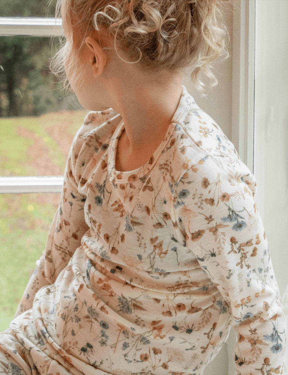 Joha genser ull flora offwhite