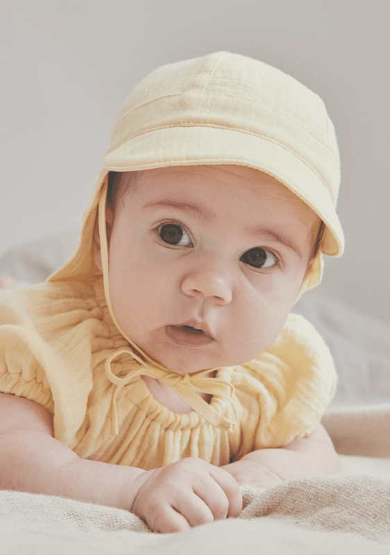 Huttelihut solhatt muslin double cream
