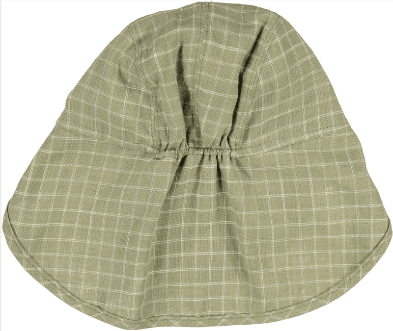 Wheat solhatt baby green check