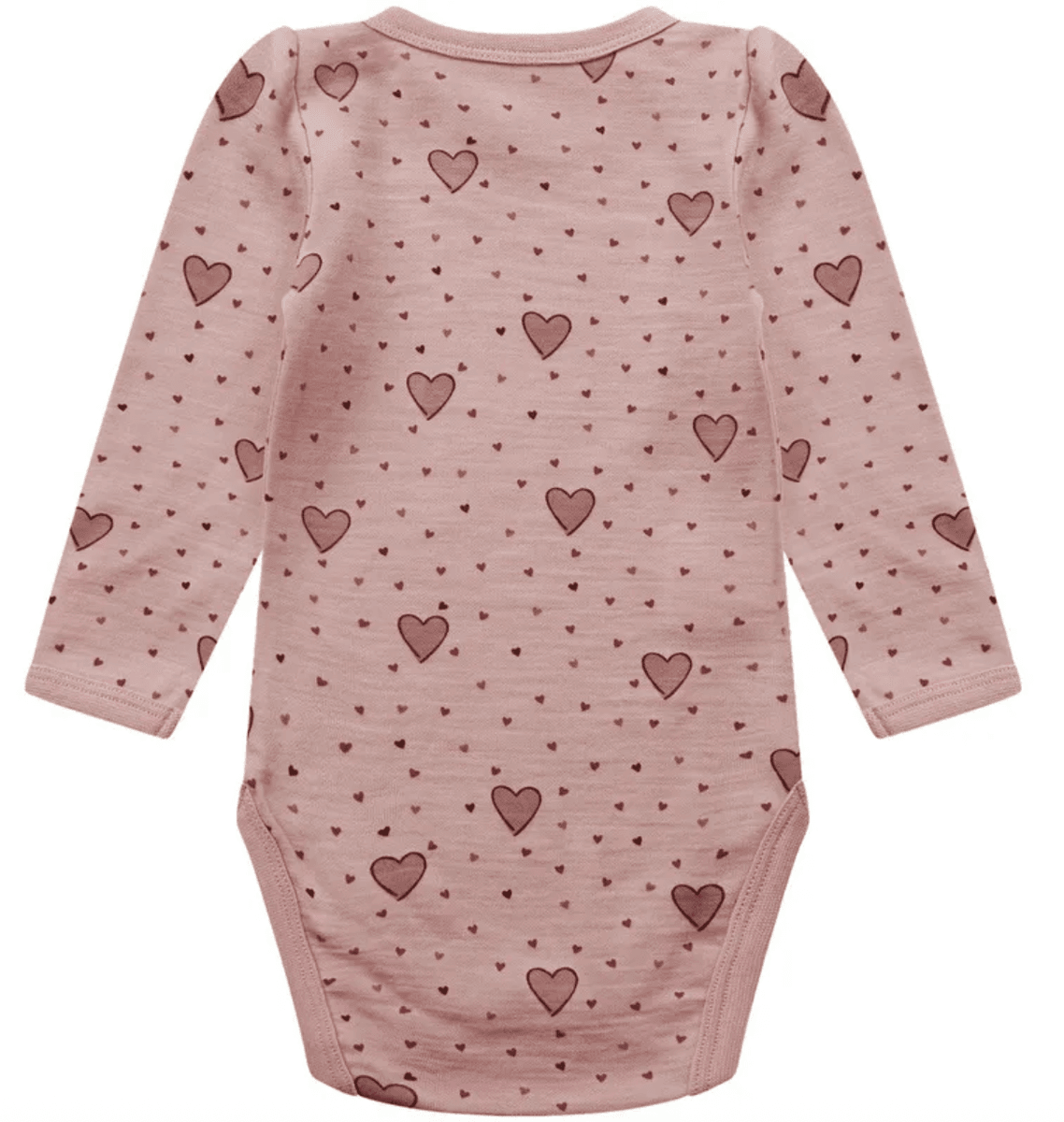Hust and Claire Body ull/bambus Baloo Hearts with puff dusty rose