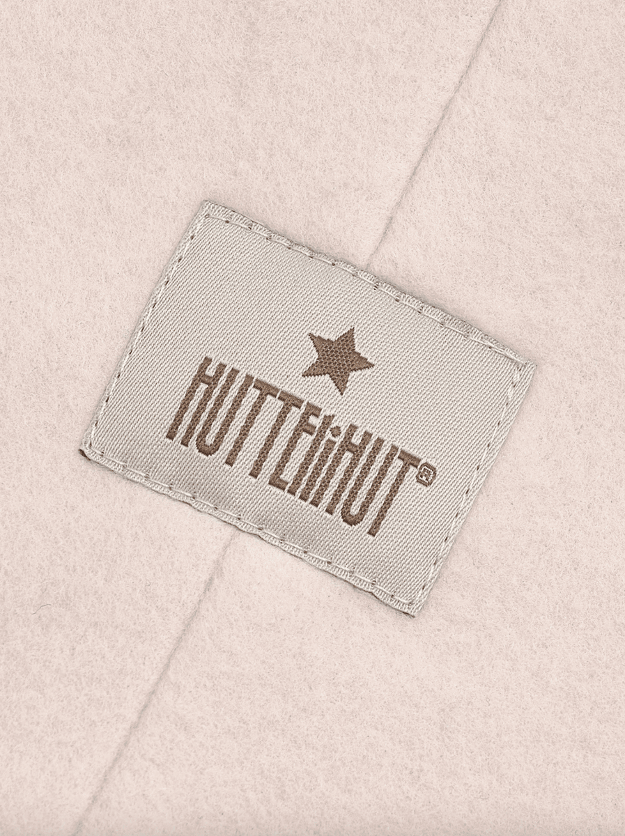 Huttelihut Elefantlue med hjerter bomullsfleece peach blush
