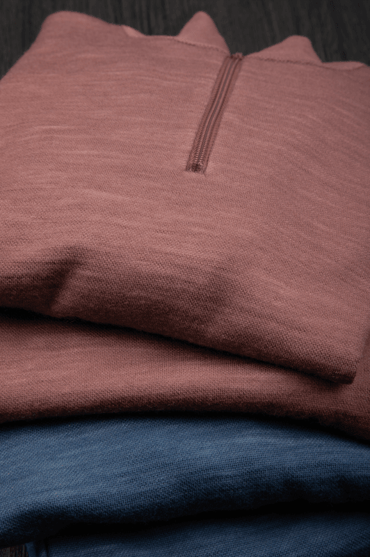 Joha genser ull/bambus half zip dark denim