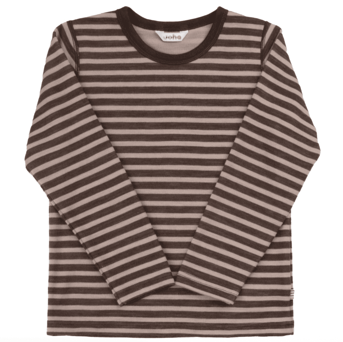 Joha Genser ull double faced dark brown stripe
