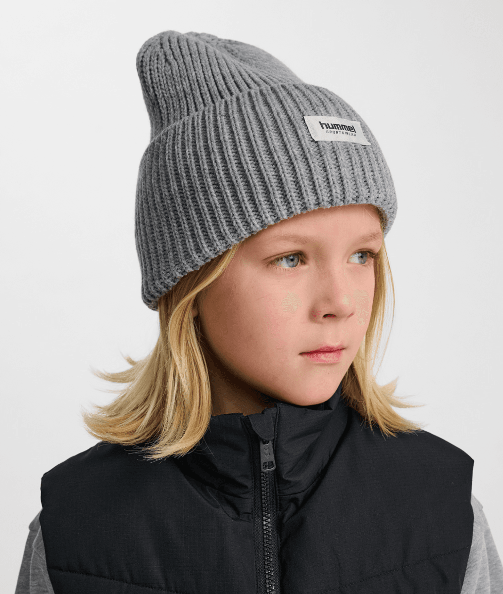 Hummel beanie heavy rib knit grey melange