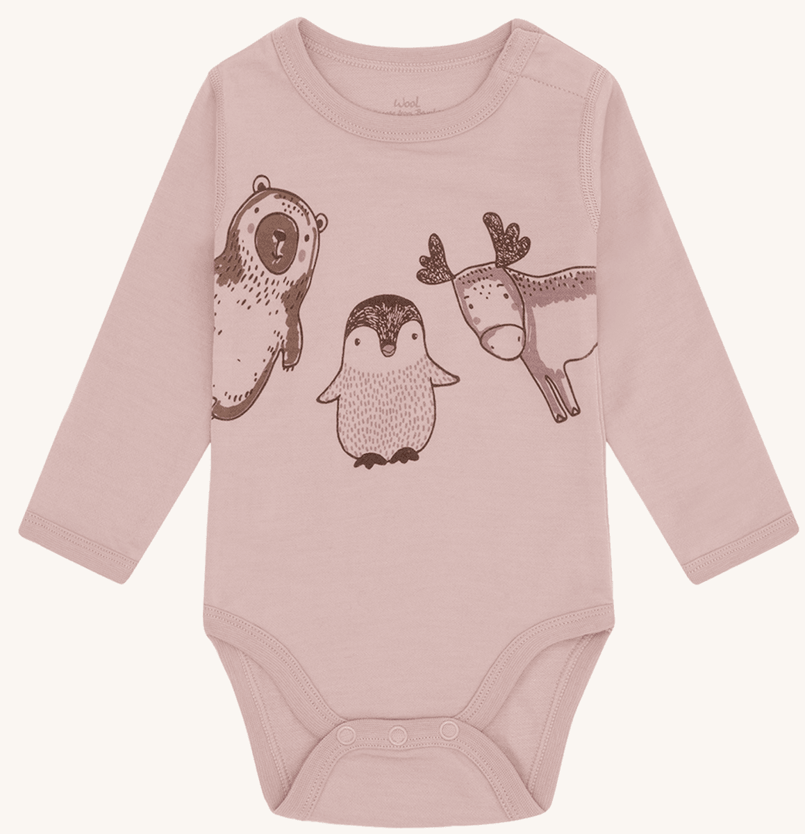 Hust and claire Body ull/bambus baloo animals adobe rose 