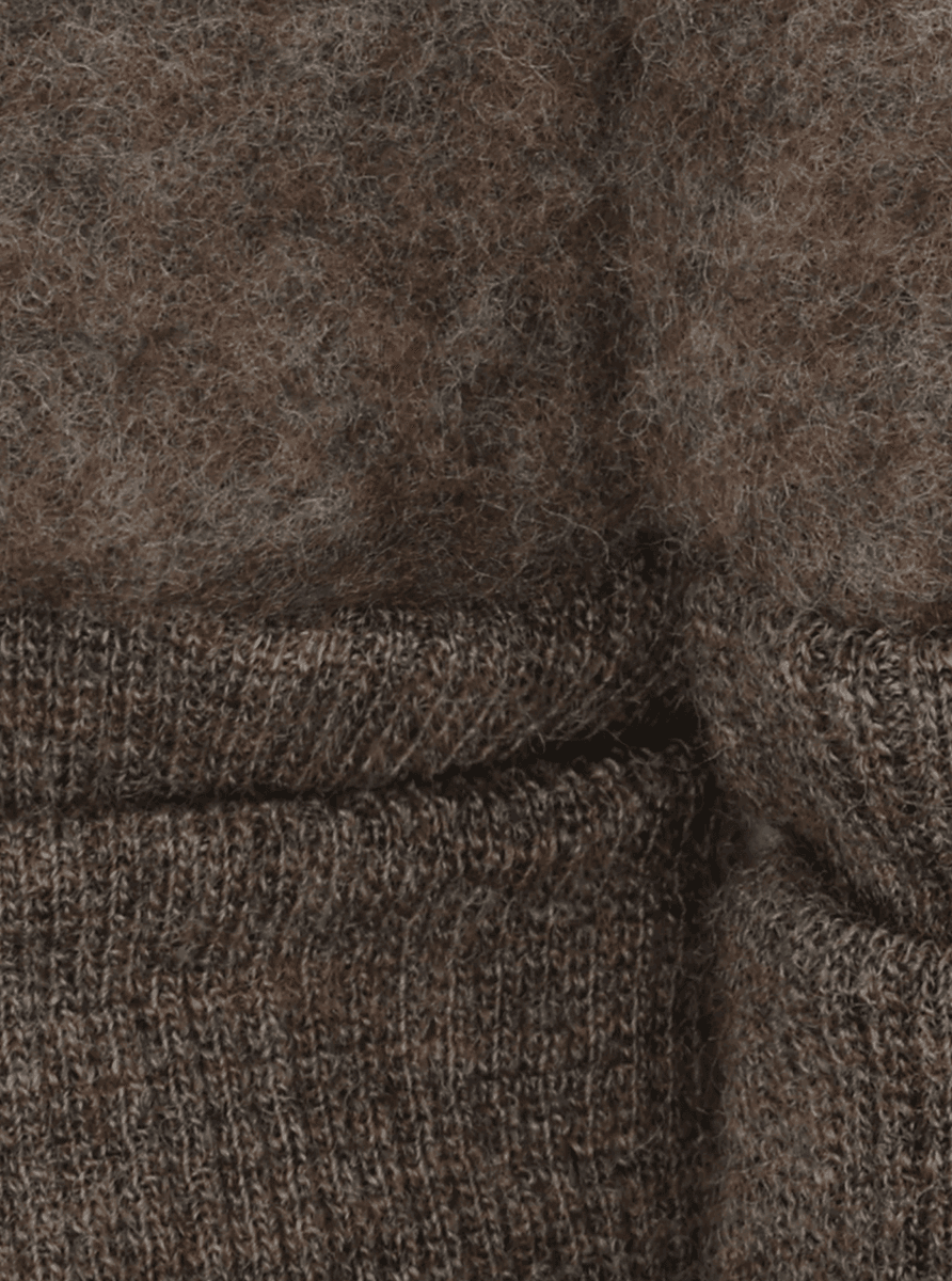 Huttelihut Votter ullflecce brown melange