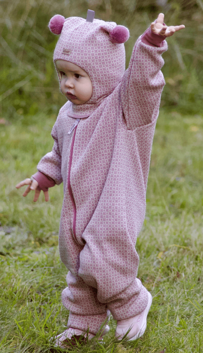 Kivat Balaklava ull nordisk mønster rosa