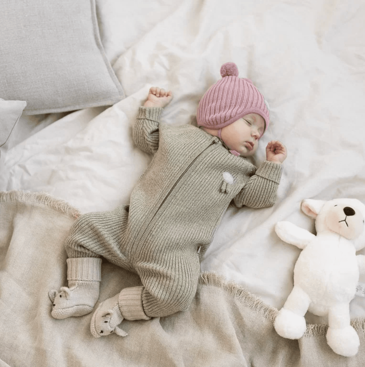 Lillelam Sparkedress ull ribb beige