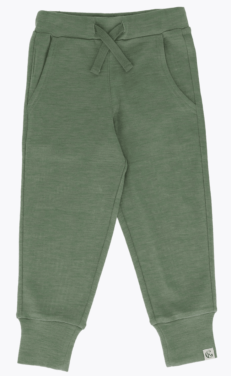 Gullkorn vilvette ull bukse fog green