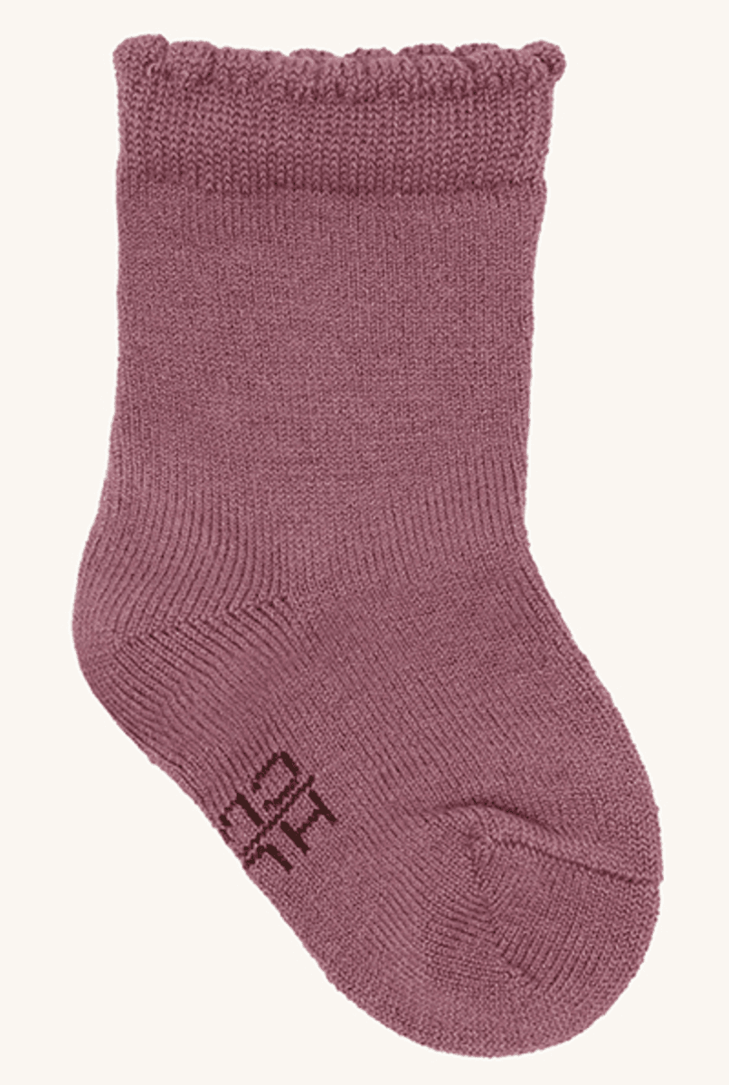 Hust and claire Sokker 3-pakk ull/bambus foty pale mauve