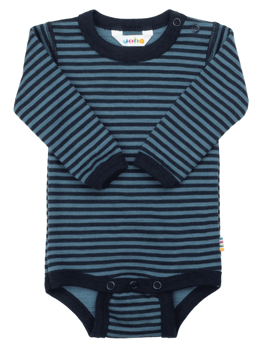 Joha Body merino ull mini stripe blå
