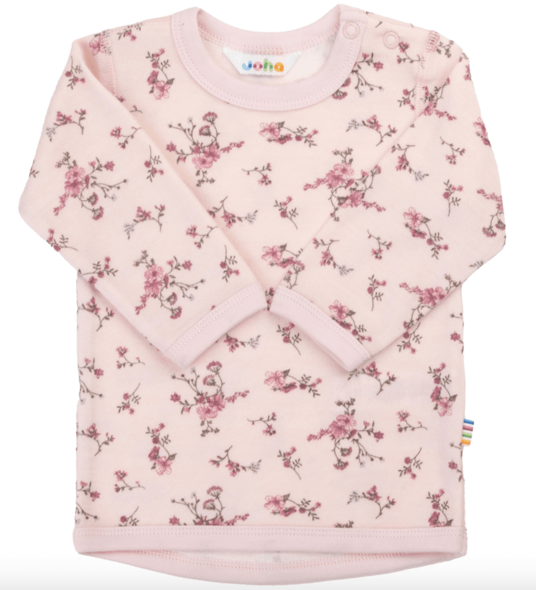 Joha Genser ull/bambus  Flora light pink
