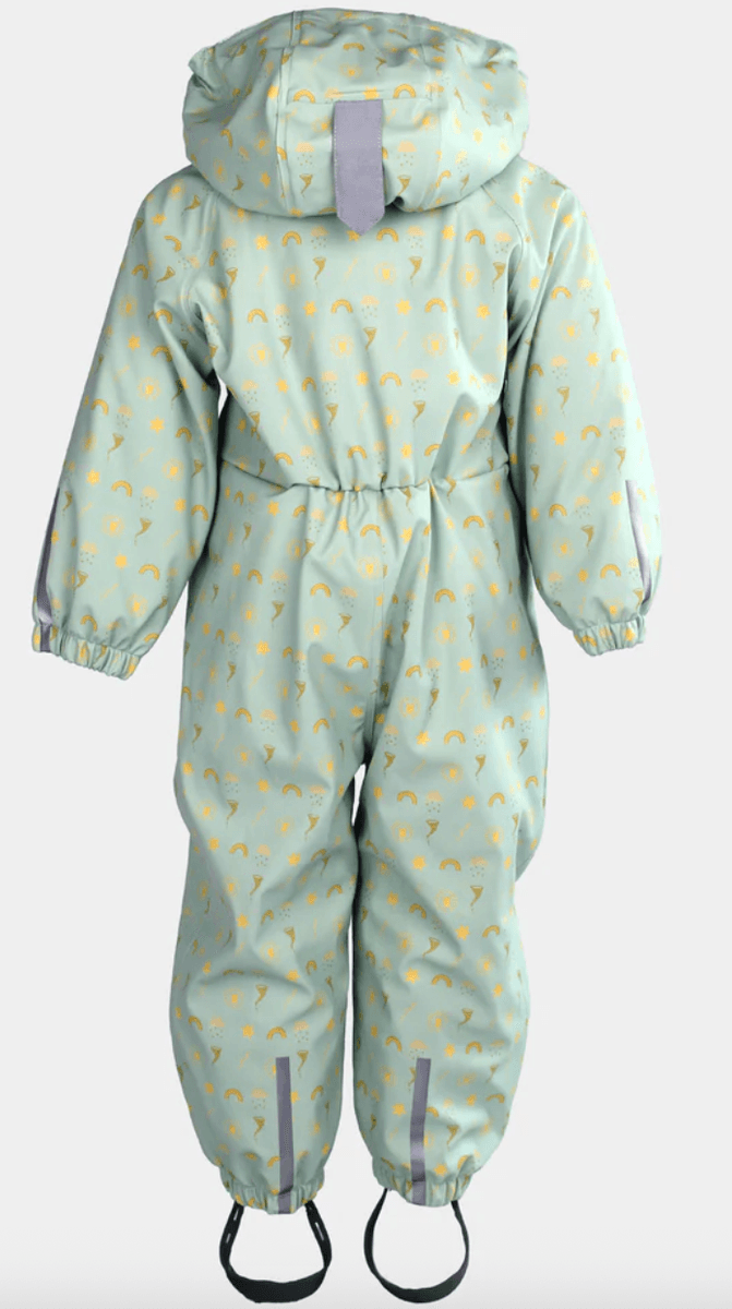 Kattnakken Babyregndress dugg jane pistasj