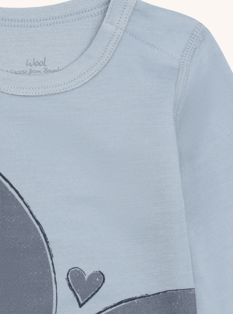 Hust and Claire Body ull/bambus Baloo Elephants Baby Blue
