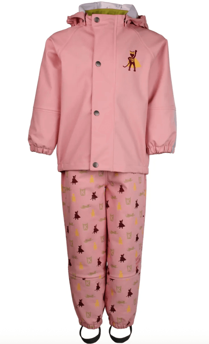 Kattnakken Regnsett Plask superhelt rosa krystall